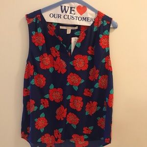 Navy top with Red floral print size M